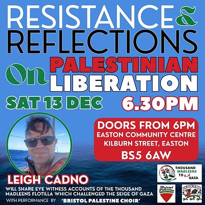 Resistance & Resiliance on Palestinian Liberation at Easton Community Centre