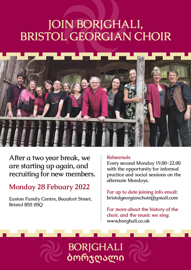 Join Borjghali, Bristol Georgian Choir at Easton Family Centre