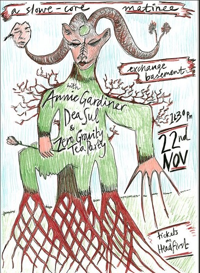 A Slowcore Matinee featuring Annie Gardiner/Dea Sul/Zero Gravity Tea Party at Exchange