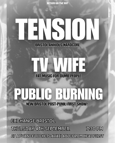 TENSION + TV WIFE + PUBLIC BURNING at Exchange