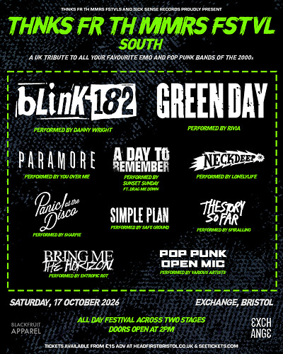 THNKS FR TH MMRS FSTVL  2026 FT DANNY WRIGHT AS BLINK 182 at Exchange