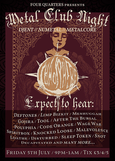 CHAOSPHERE: Metal Club Night at Four Quarters