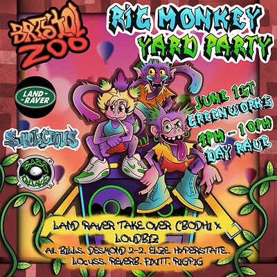 Bristol Zoo: Rig Monkey DAY RAVE w/ Land Raver at Greenworks, Brislington