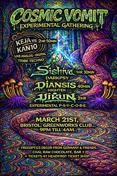 Cosmic vomit Experimental gathering at Green Works