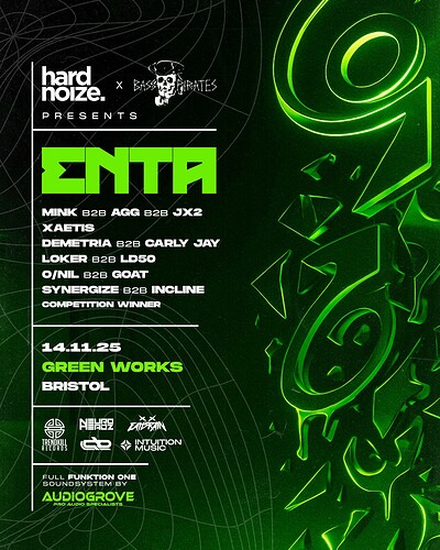 Hard Noize x Bass Pirates presents Enta at Green Works