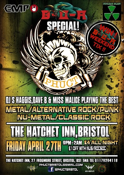 PHUCT - Bristol's Rock Metal Alternative at Hatchet inn