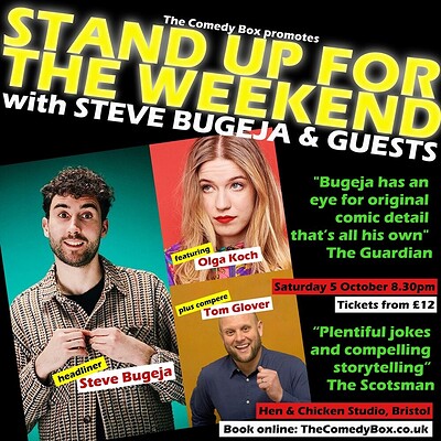 Stand Up For The Weekend with STEVE BUGEJA & CO at Hen & Chicken