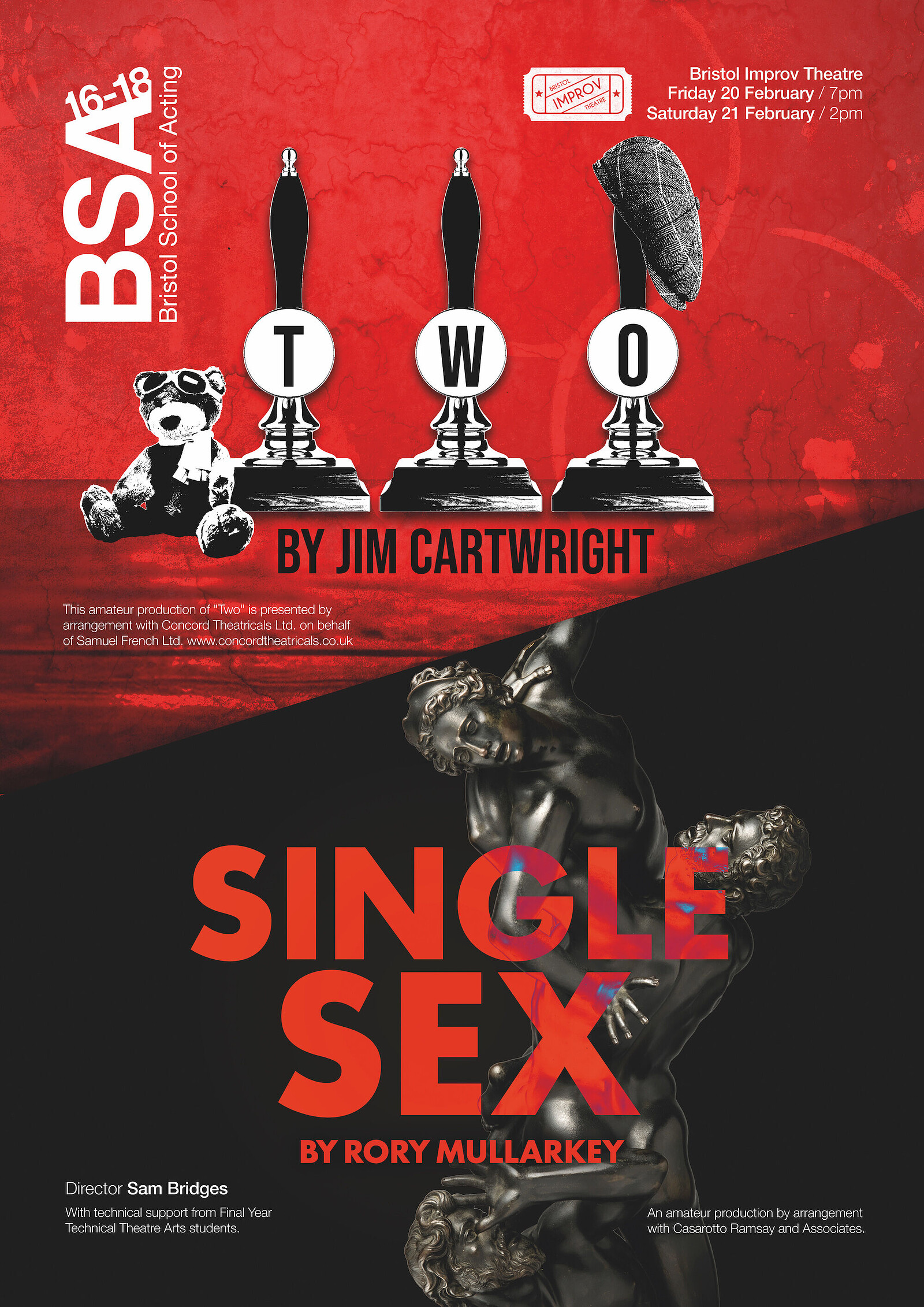 Two / Single Sex - 7pm at Improv Theatre, BS8 1LP