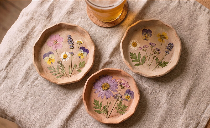 Pottery and Pints - Make a Pressed Flower Trinket Tray at King Street Brew House