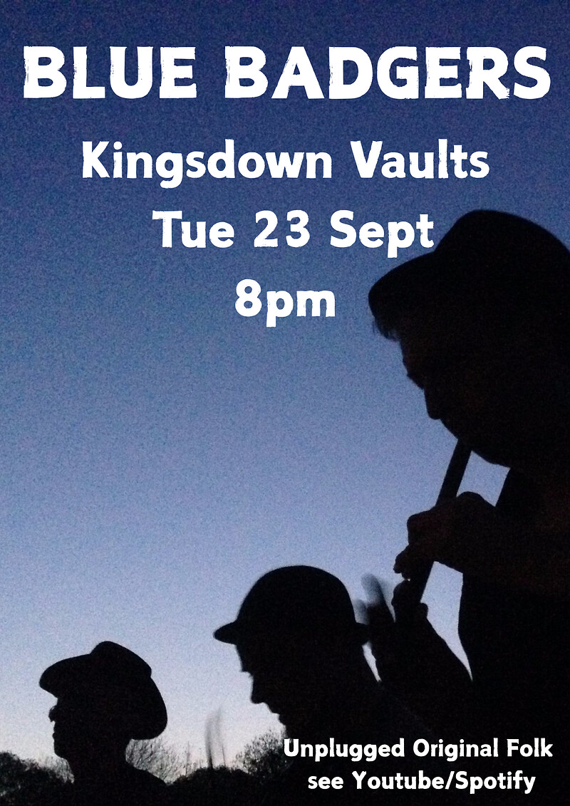 Blue Badgers unplugged ly original folk at Kingsdown Vaults