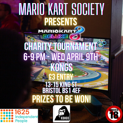18+ Mario Kart 8 Deluxe Charity Tournament at Kongs of Kings Street
