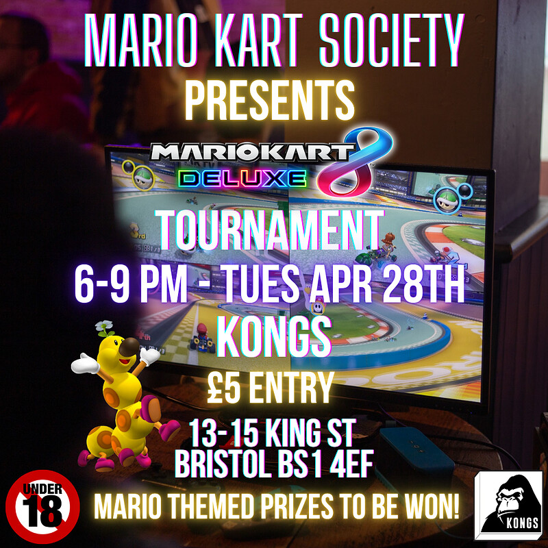 Mario Kart 8 Deluxe Tournament at Kongs at Kongs