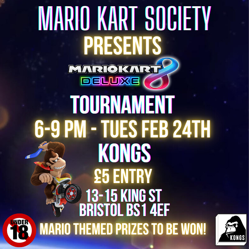 Mario Kart 8 Deluxe Tournament at Kongs at Kongs