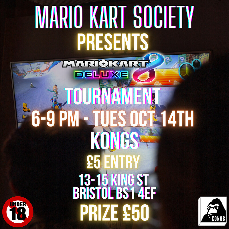 Mario Kart 8 Deluxe Tournament at Kongs