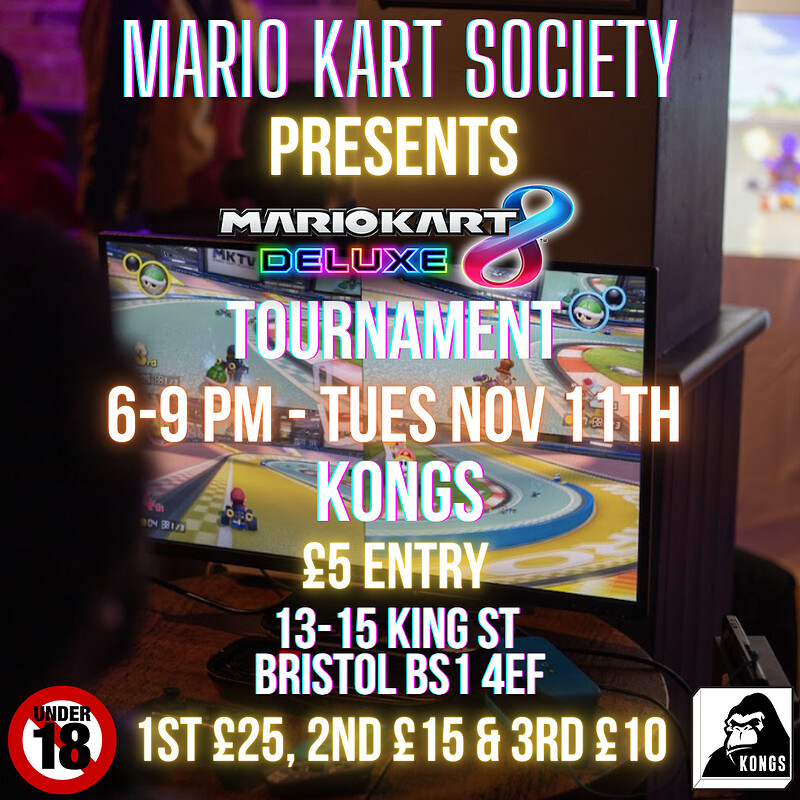 Mario Kart 8 Deluxe Tournament at Kongs
