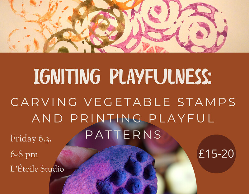 Igniting Playfulness: Carving vegetable stamps and printing playful pattern at L'Étoile Studio