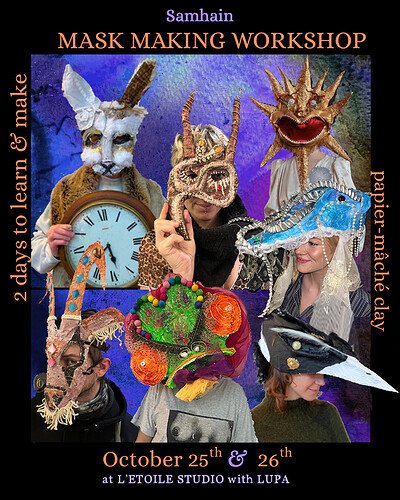 Samhain ✦ MASK MAKING WORKSHOP ✦ with Papier-mâché Clay at L'Étoile Studio