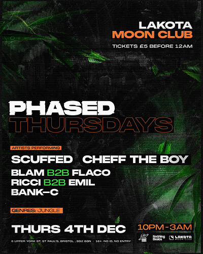 Phased: Scuffed + Cheff The Boy at Lakota Moon Club