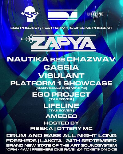 50 TICKETS ON THE DOOR: Zapya, Nautika + Support at Lakota