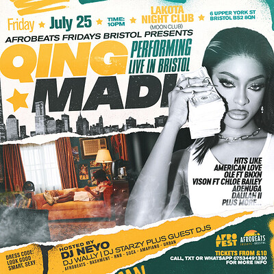 Afrobeats Fridays Bristol: QING MADI at Lakota