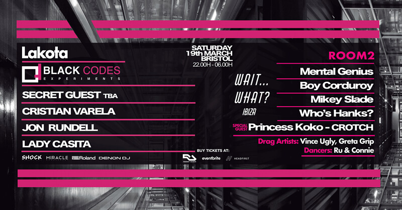 Black Codes: Special Guest, Cristian Varela & more at Lakota