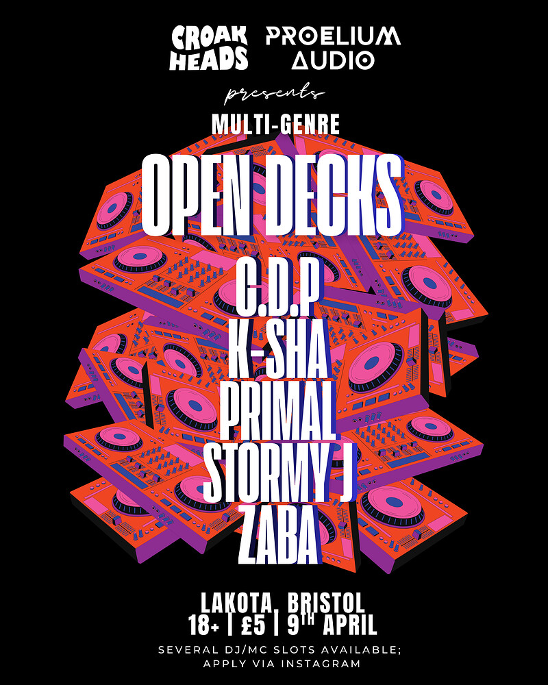 Croakheads x Proelium Audio Presents: Multi-Genre Open Decks at Lakota