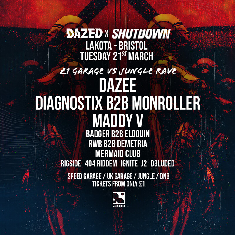 Dazed x Shutdown: £1 Garage vs Jungle Rave at Lakota