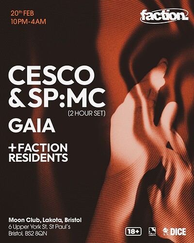 Faction Presents: Cesco & SP:MC  + Gaia & Support at Lakota
