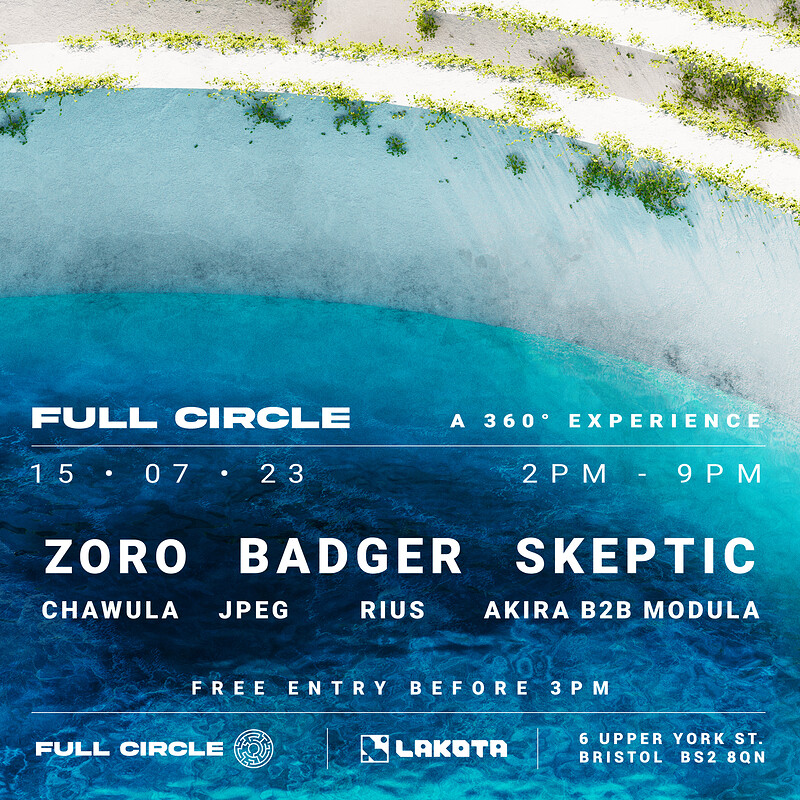 Full Circle: Day Party w/ Skeptic, Badger, Zo at Lakota