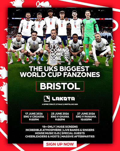 It'sComingHomeZone: England Vs Croatia at Lakota