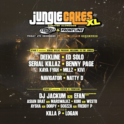 Jungle Cakes X Psyked X Frontline XL at Lakota