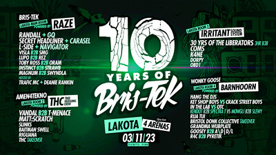 Lakota Presents: 10 Years of Bris-tek at Lakota