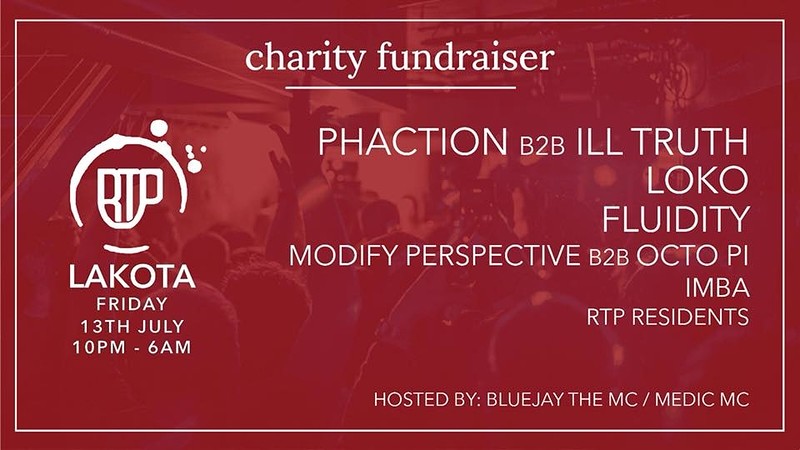 RTP Charity Fundraiser: Phaction, lll Truth, Fluid at Lakota