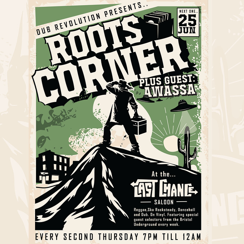 Roots Corner on Stokes Croft at Last Chance Saloon