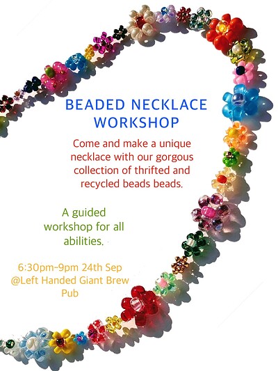Make your own necklace at LHG at Left handed giant brew pub