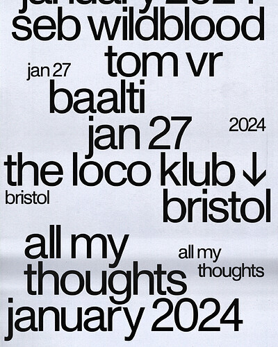 all my thoughts - Seb Wildblood, Tom VR & Baalti at Loco Klub