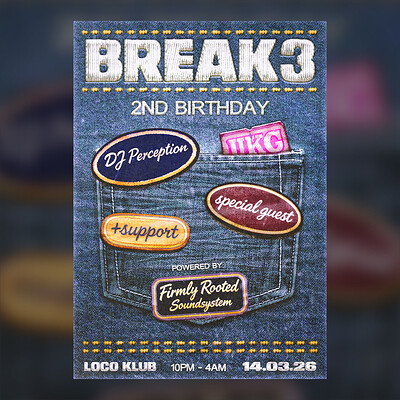 Break3 2nd Birthday: Dj Perception, Special Guest and support at Loco Klub