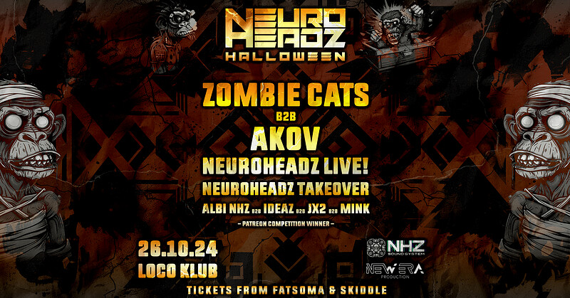 Neuroheadz Halloween - Zombie Cats b2b Akov at Loco Klub