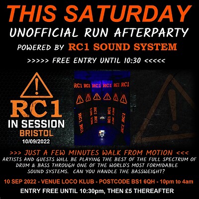 RC1 IN SESSION - UNOFFICIAL RUN AFTERPARTY at Loco Klub