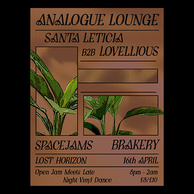 Analogue Lounge w/ Santa Leticia & Lovellious at Lost Horizon