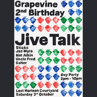 Grapevine 2nd Birthday Day Party w/ Jive Talk at Lost Horizon