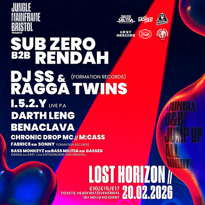 SUB ZERO, RENDAH, DJ SS, RAGGATWINS | JUNGLE | DnB | JUMP UP at Lost Horizon