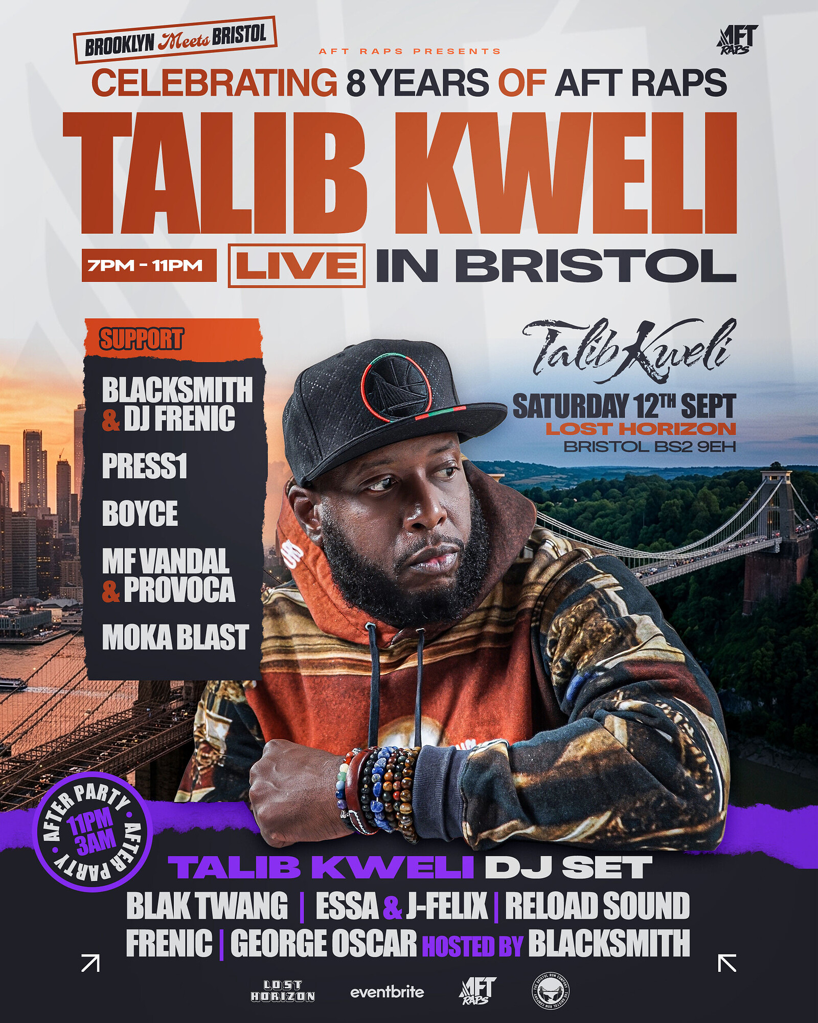 Talib Kweli in Bristol Plus after party with Talib Kweli DJ Set. at Lost Horizon
