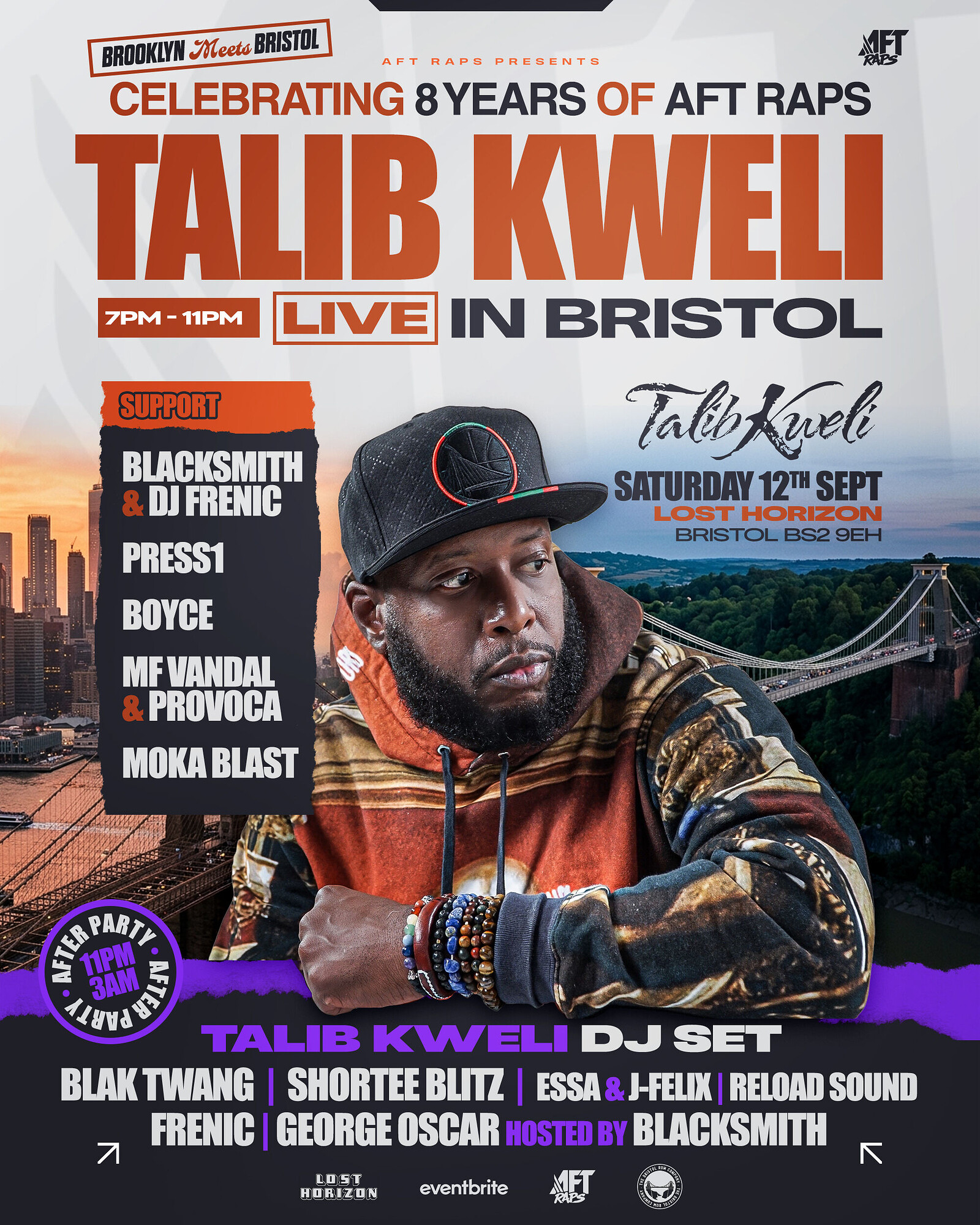 Talib Kweli in Bristol Plus after party with Talib Kweli DJ Set. at Lost Horizon
