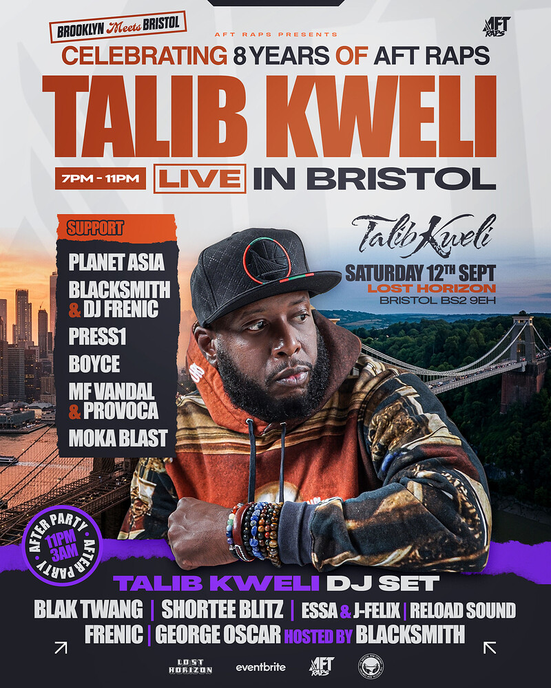 Talib Kweli in Bristol Plus after party with Talib Kweli DJ Set. at Lost Horizon