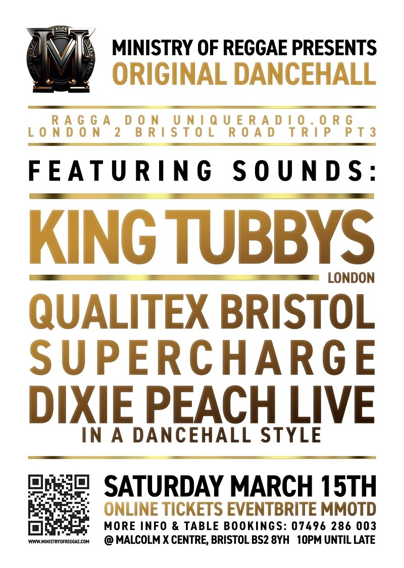 Ministry of Reggae Presents - Sound System Session at Malcolm X Community Centre, Bristol BS2 8YH
