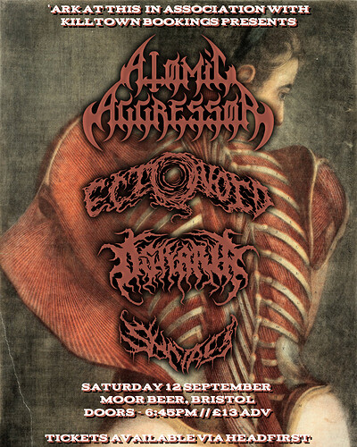 ATOMIC AGGRESSOR / ECTOVOID / OSKARIA / SKINTAG at Moor Beer Co