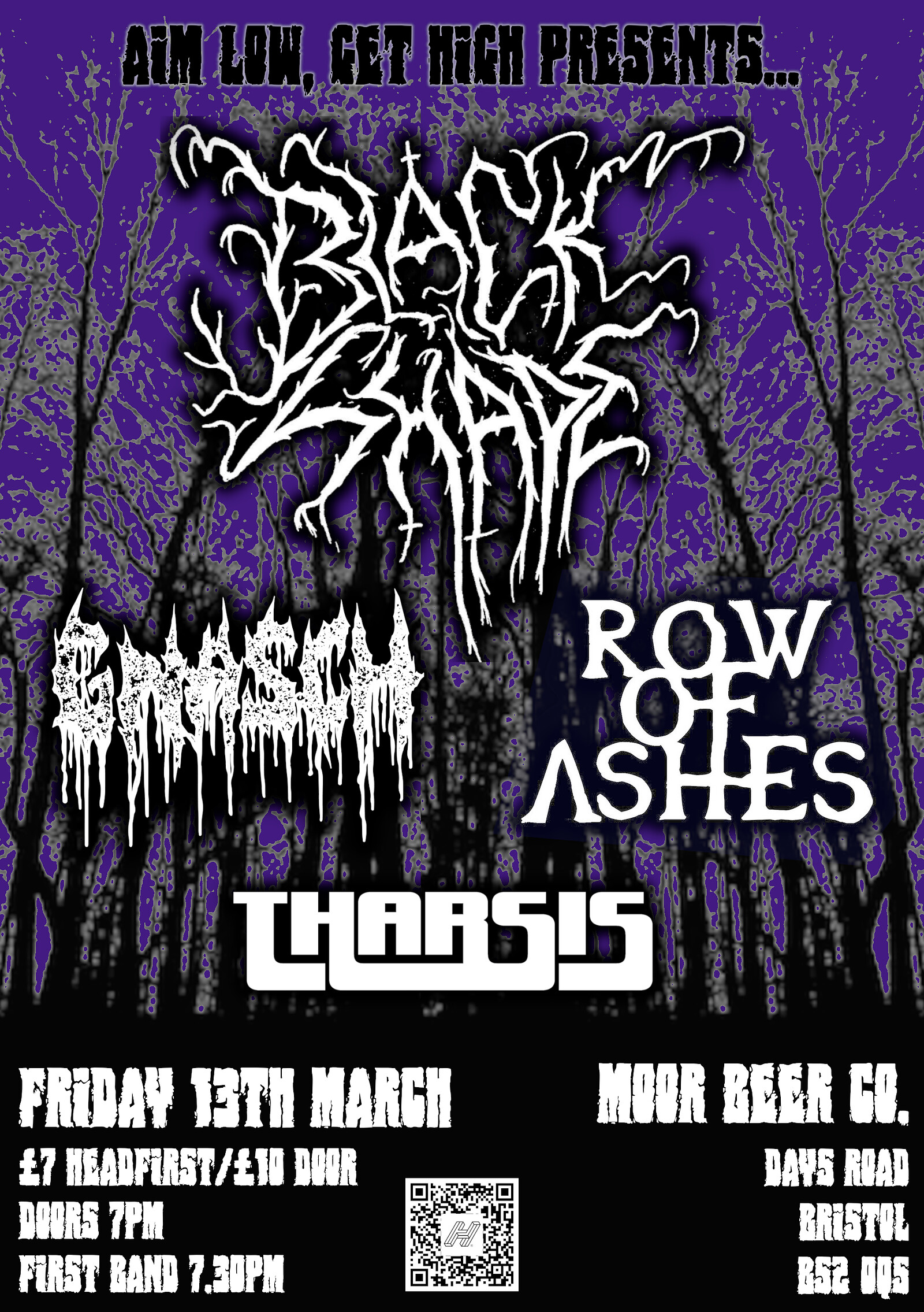 BLACK SHAPE, GNASCH, ROW OF ASHES, THARSIS at Moor Beer Co