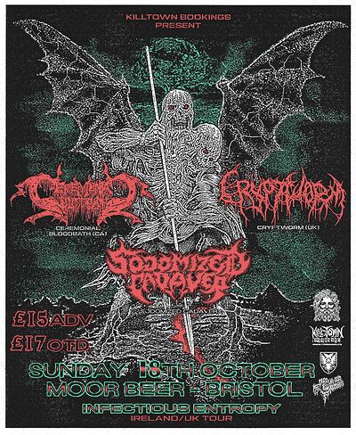 Cryptworm, Ceremonial Bloodbath & Sodomized Cadaver at Moor Beer Co