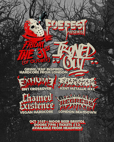 FOE Fest Halloween Show at Moor Beer Co